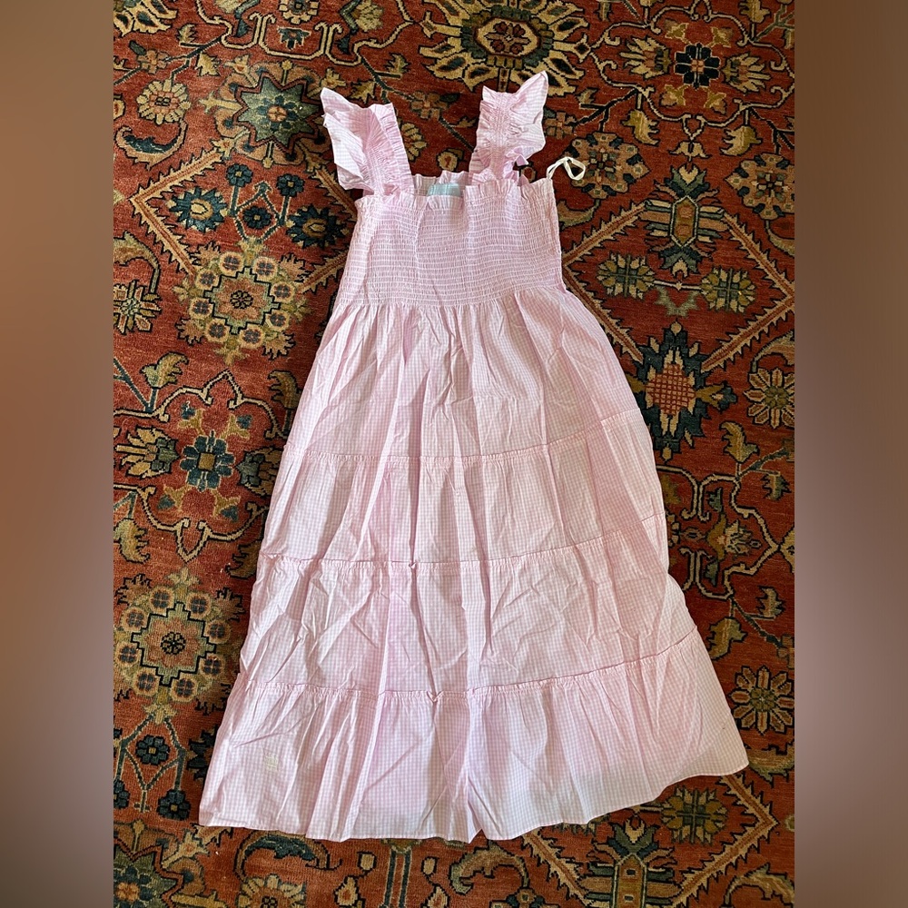 HillHouse home Ellie Nap Dress in bubblegum pink stripe